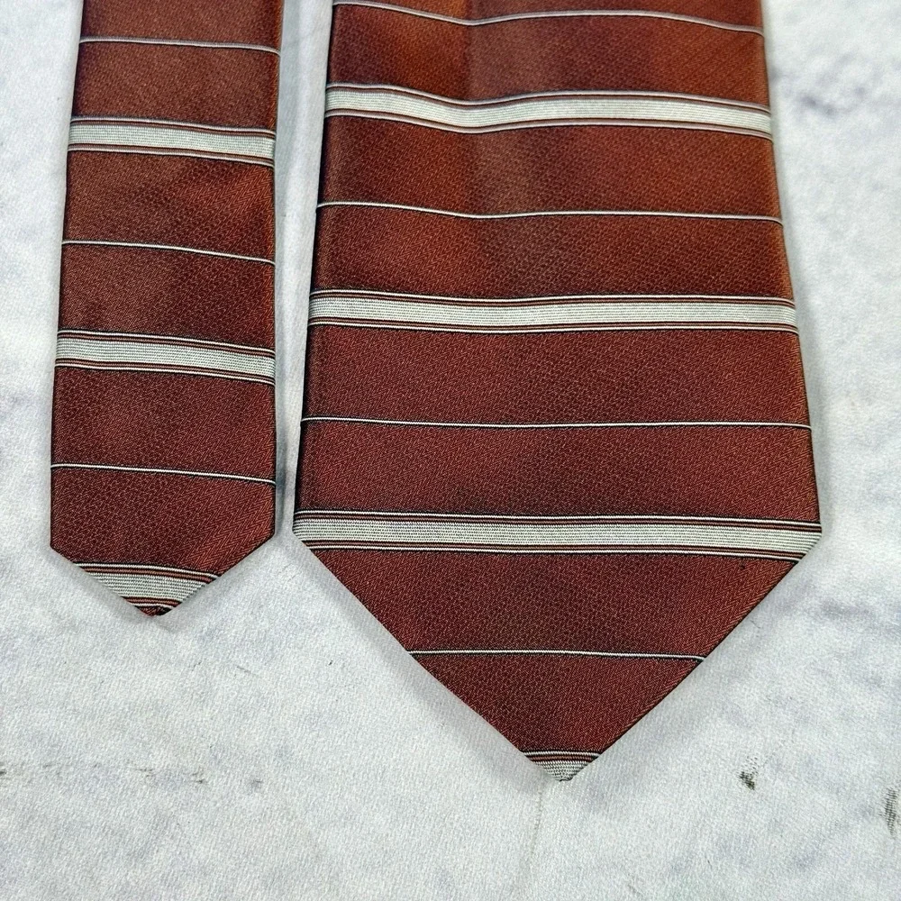 Murano Men's Silk Tie Bronze Striped Made in USA‎ 58